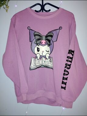 Sanrio Kuromi Pullover in Lavender Purple with Black Graphic